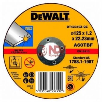 Круг отрезной DEWALT DT42340Z-QZ 125Х1,2Х22,2 мм по нержавеющей стали