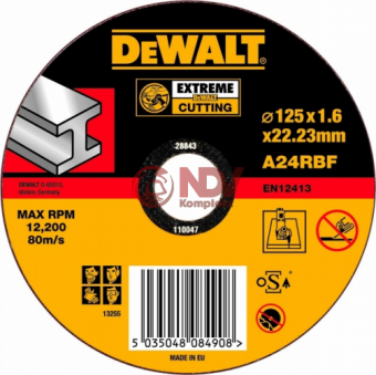 Круг отрезной 125х22,2х1,6мм DeWalt DT43906-QZ Круг отрезной 125х22,2х1,6мм DeWalt DT43906-QZ